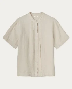 YERSE Shirts And Blouses^Mao-Neck Linen Shirt Beige