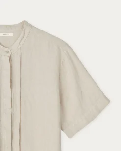 YERSE Shirts And Blouses^Mao-Neck Linen Shirt Beige