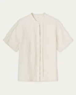 YERSE Shirts And Blouses^Mao-Neck Linen Shirt Ecru