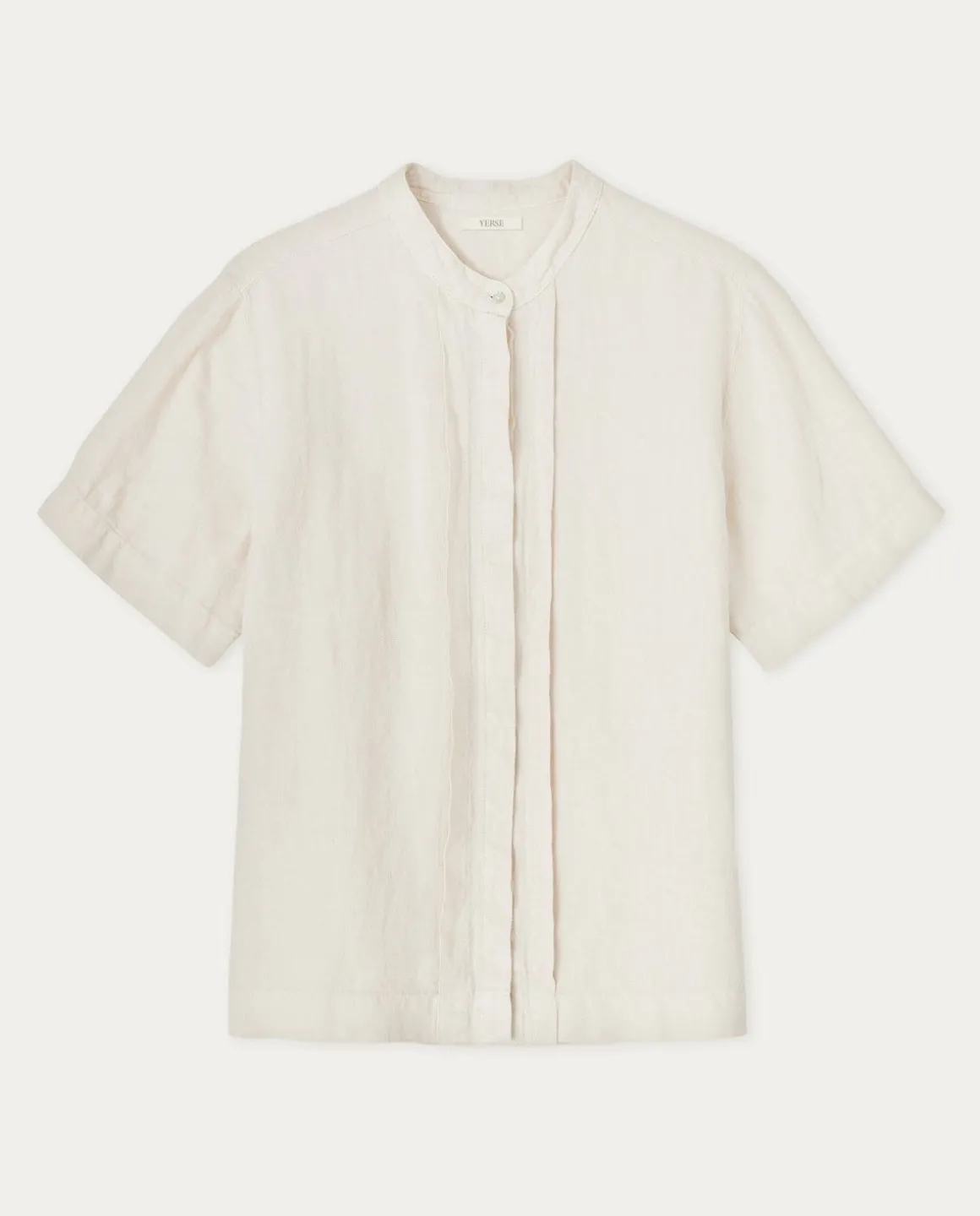 YERSE Shirts And Blouses^Mao-Neck Linen Shirt Ecru