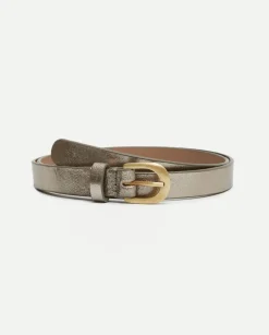 YERSE Belts^Metallic Leather Belt Silver