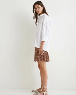 YERSE Skirts^Mini Pareo Skirt Dots Chocolate