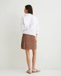 YERSE Skirts^Mini Pareo Skirt Dots Chocolate