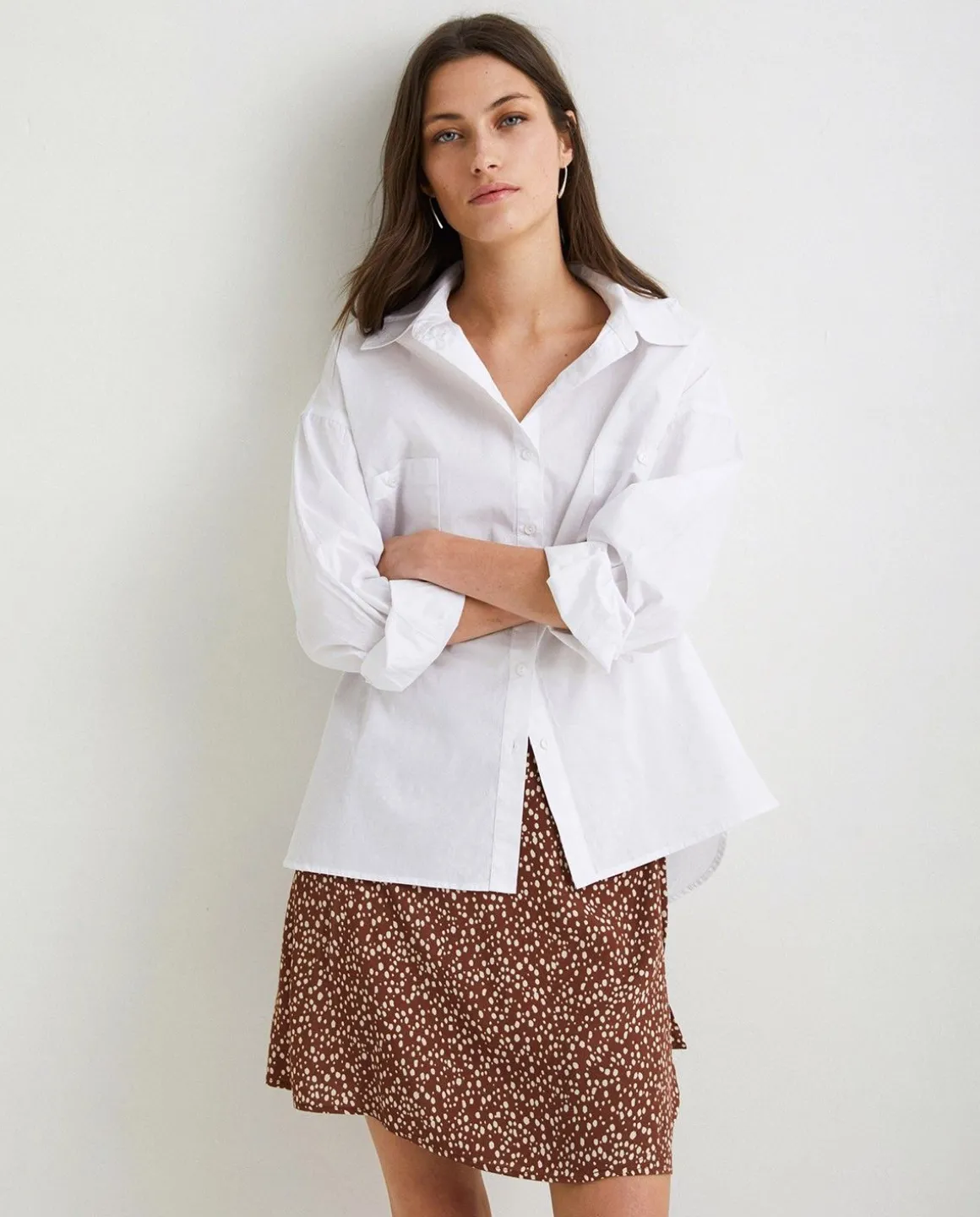 YERSE Skirts^Mini Pareo Skirt Dots Chocolate