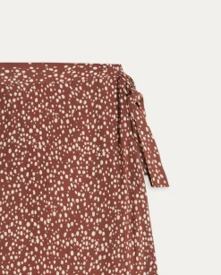 YERSE Skirts^Mini Pareo Skirt Dots Chocolate