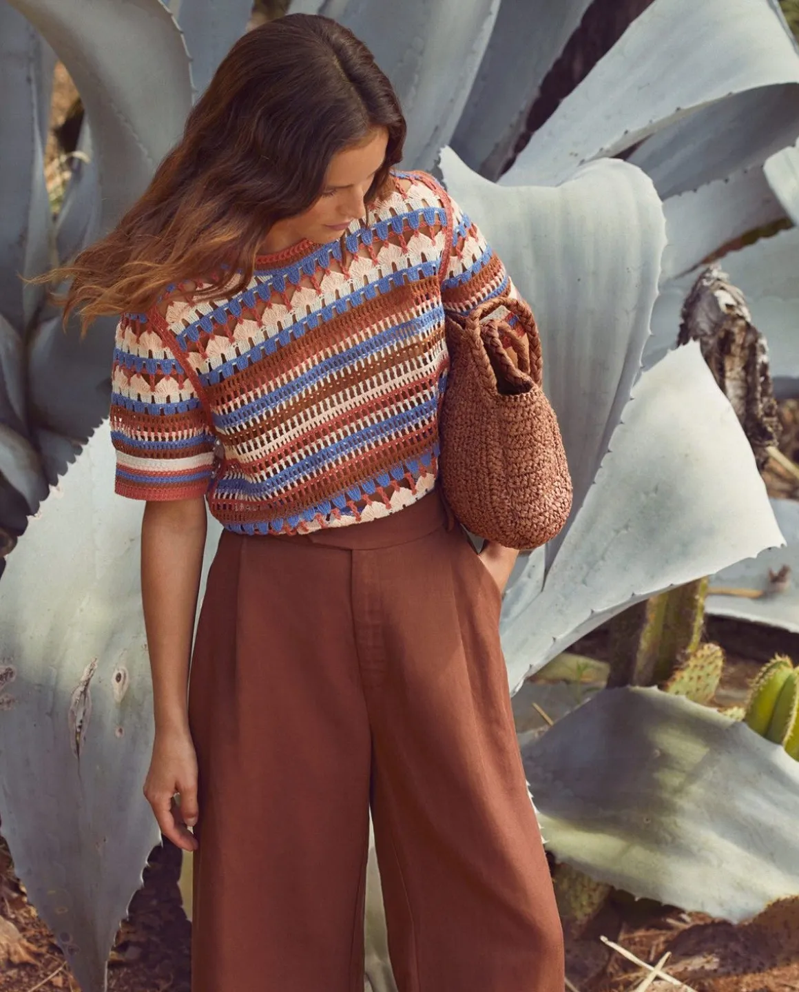 YERSE T- Shirts And Tops^Multicolour Crochet Sweater Tile
