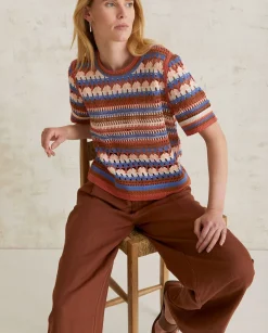 YERSE T- Shirts And Tops^Multicolour Crochet Sweater Tile