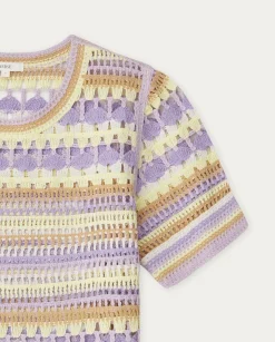 YERSE T- Shirts And Tops^Multicolour Crochet Sweater Purple