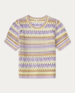 YERSE T- Shirts And Tops^Multicolour Crochet Sweater Purple
