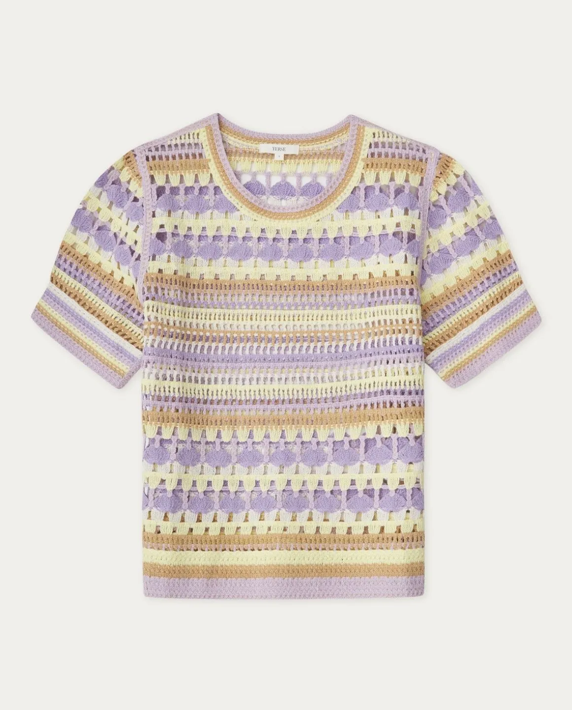 YERSE T- Shirts And Tops^Multicolour Crochet Sweater Purple