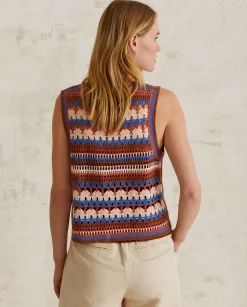 YERSE T- Shirts And Tops^Multicolour Crochet Vest Tile