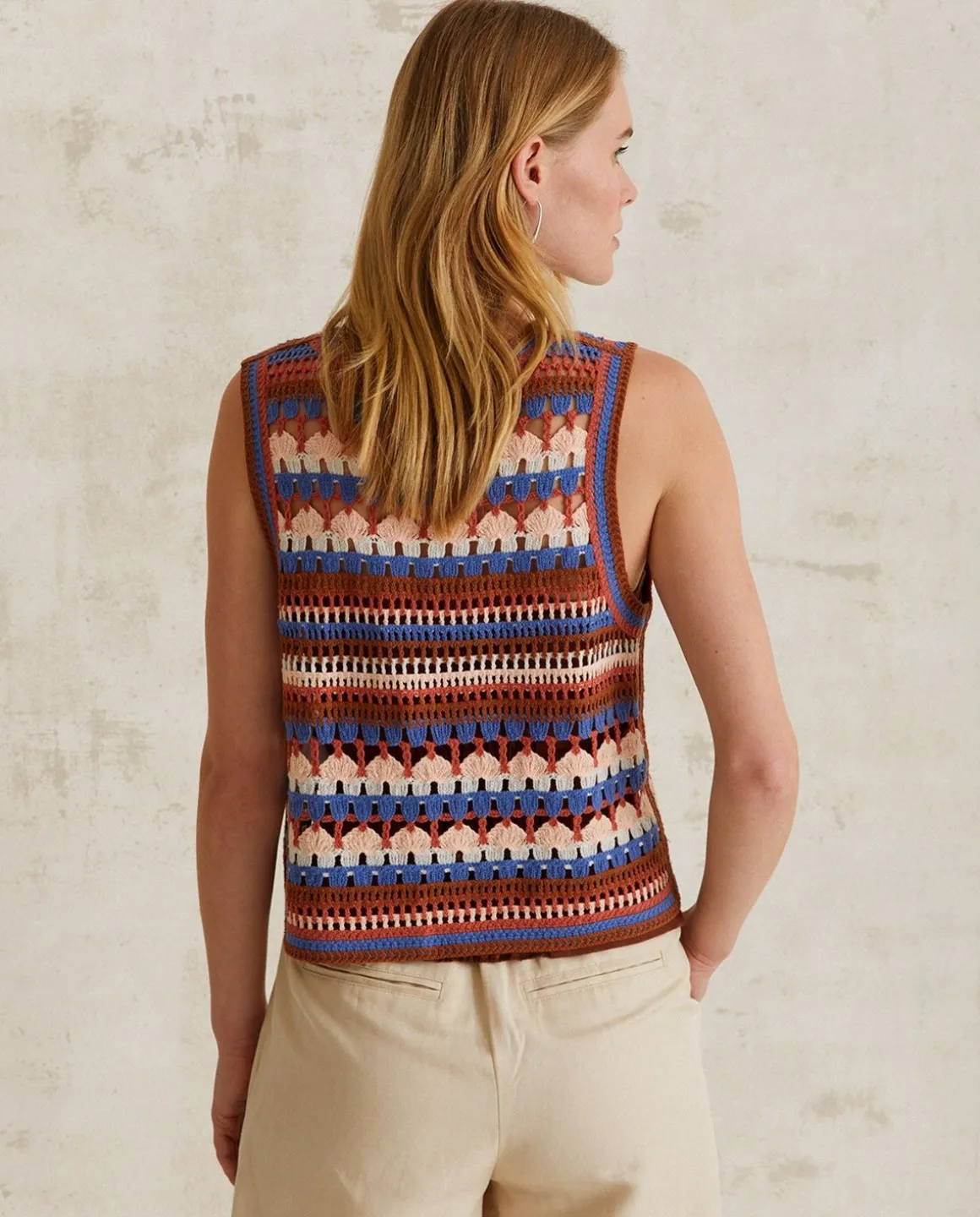 YERSE T- Shirts And Tops^Multicolour Crochet Vest Tile