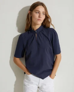 YERSE Shirts And Blouses^Organic-Cotton Blouse Navy