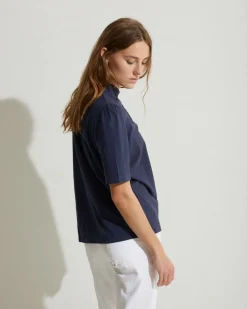 YERSE Shirts And Blouses^Organic-Cotton Blouse Navy