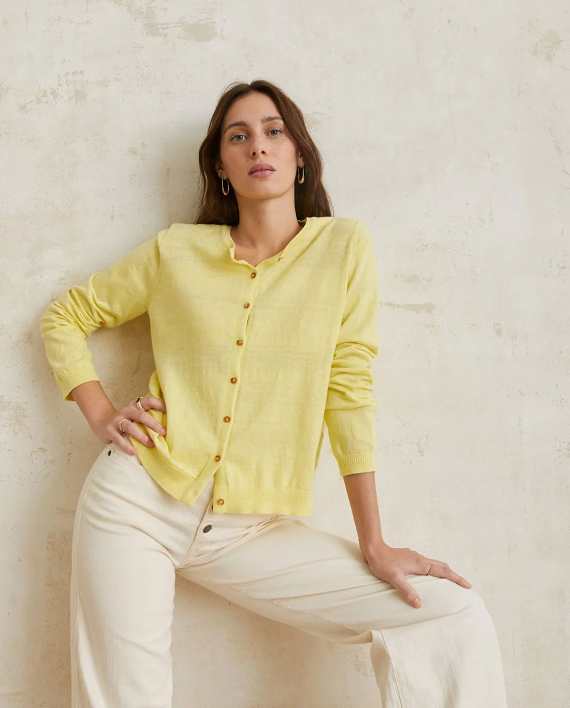 YERSE Sweaters & Cardigans^Organic-Cotton Cardigan Yellow