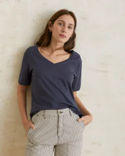 YERSE T- Shirts And Tops^Organic-Cotton T-Shirt Navy