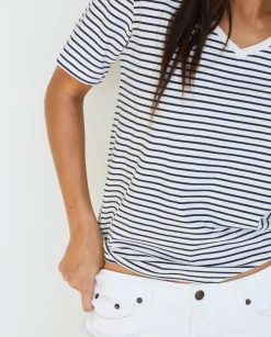 YERSE T- Shirts And Tops^Organic-Cotton T-Shirt Navy Stripes