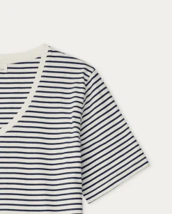 YERSE T- Shirts And Tops^Organic-Cotton T-Shirt Navy Stripes