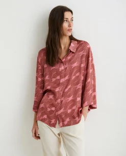 YERSE Shirts And Blouses^Oversize Sateen Shirt Pink
