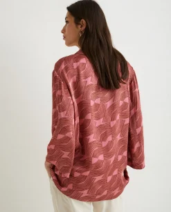 YERSE Shirts And Blouses^Oversize Sateen Shirt Pink