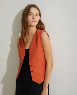 YERSE T- Shirts And Tops^Pinstripe Vest Orange