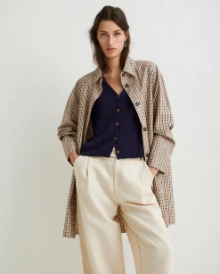 YERSE Jackets And Blazers^Plaid Cotton Raincoat Orange