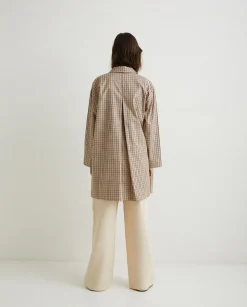 YERSE Jackets And Blazers^Plaid Cotton Raincoat Orange