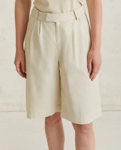 YERSE Trousers And Jeans^Pleated Bermuda Shorts Natural