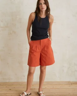 YERSE Trousers And Jeans^Pleated Bermuda Shorts Orange