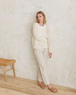 YERSE Trousers And Jeans^Pleated Linen Trousers Ecru