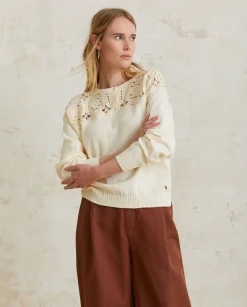 YERSE Sweaters & Cardigans^Pointelette Cotton Sweater Ecru