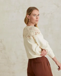 YERSE Sweaters & Cardigans^Pointelette Cotton Sweater Ecru