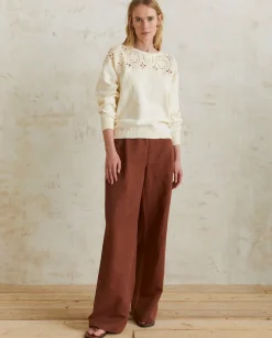 YERSE Sweaters & Cardigans^Pointelette Cotton Sweater Ecru