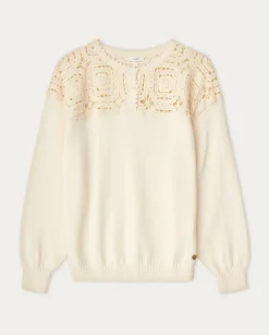 YERSE Sweaters & Cardigans^Pointelette Cotton Sweater Ecru