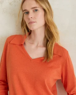 YERSE Sweaters & Cardigans^Polo Sweater Orange