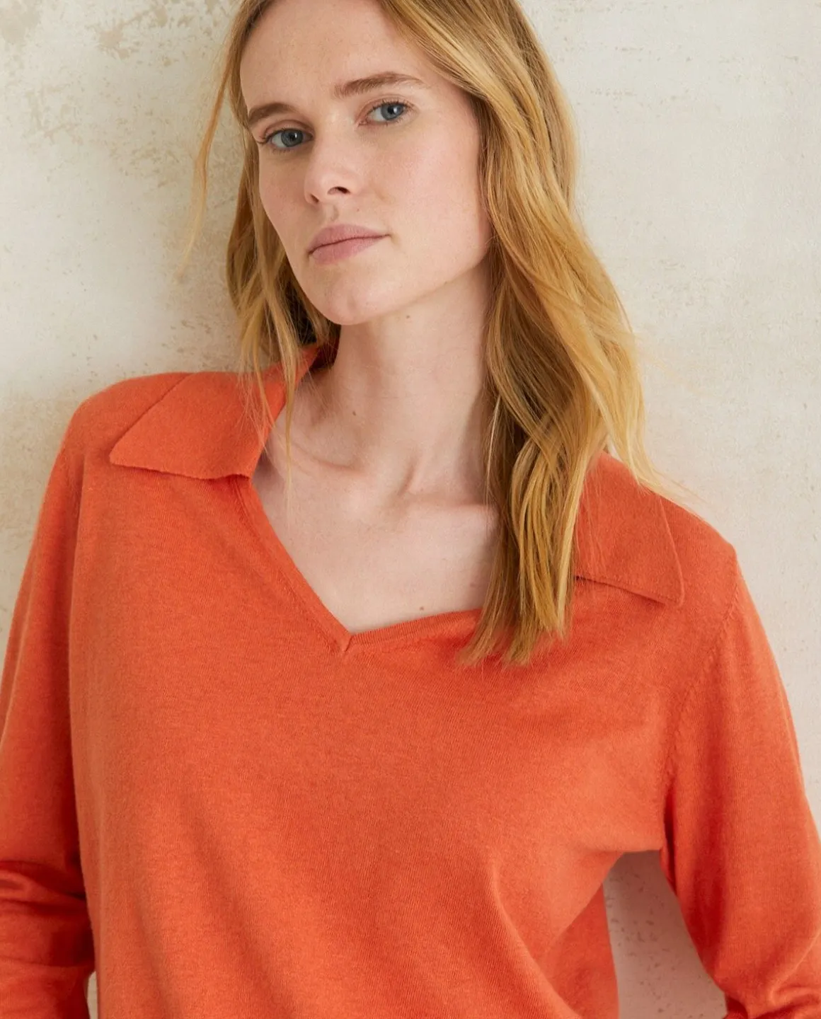 YERSE Sweaters & Cardigans^Polo Sweater Orange