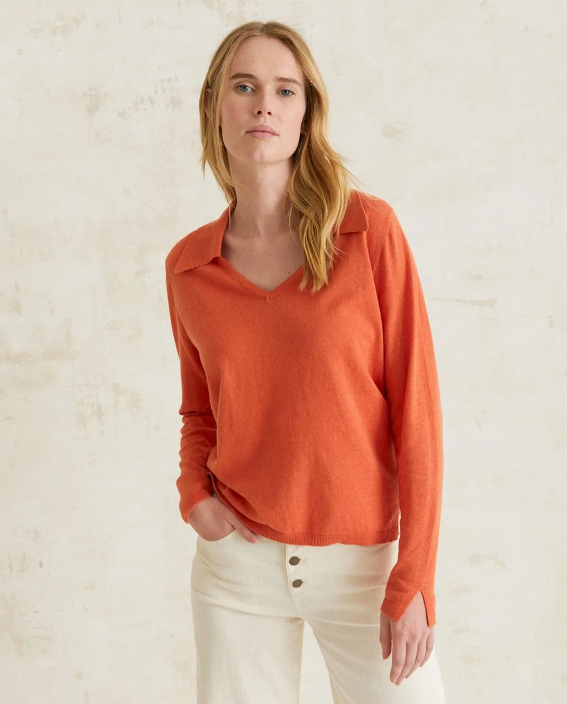 YERSE Sweaters & Cardigans^Polo Sweater Orange