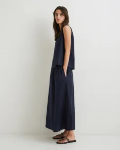YERSE Skirts^Poplin Skirt Navy