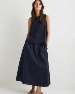 YERSE Skirts^Poplin Skirt Navy