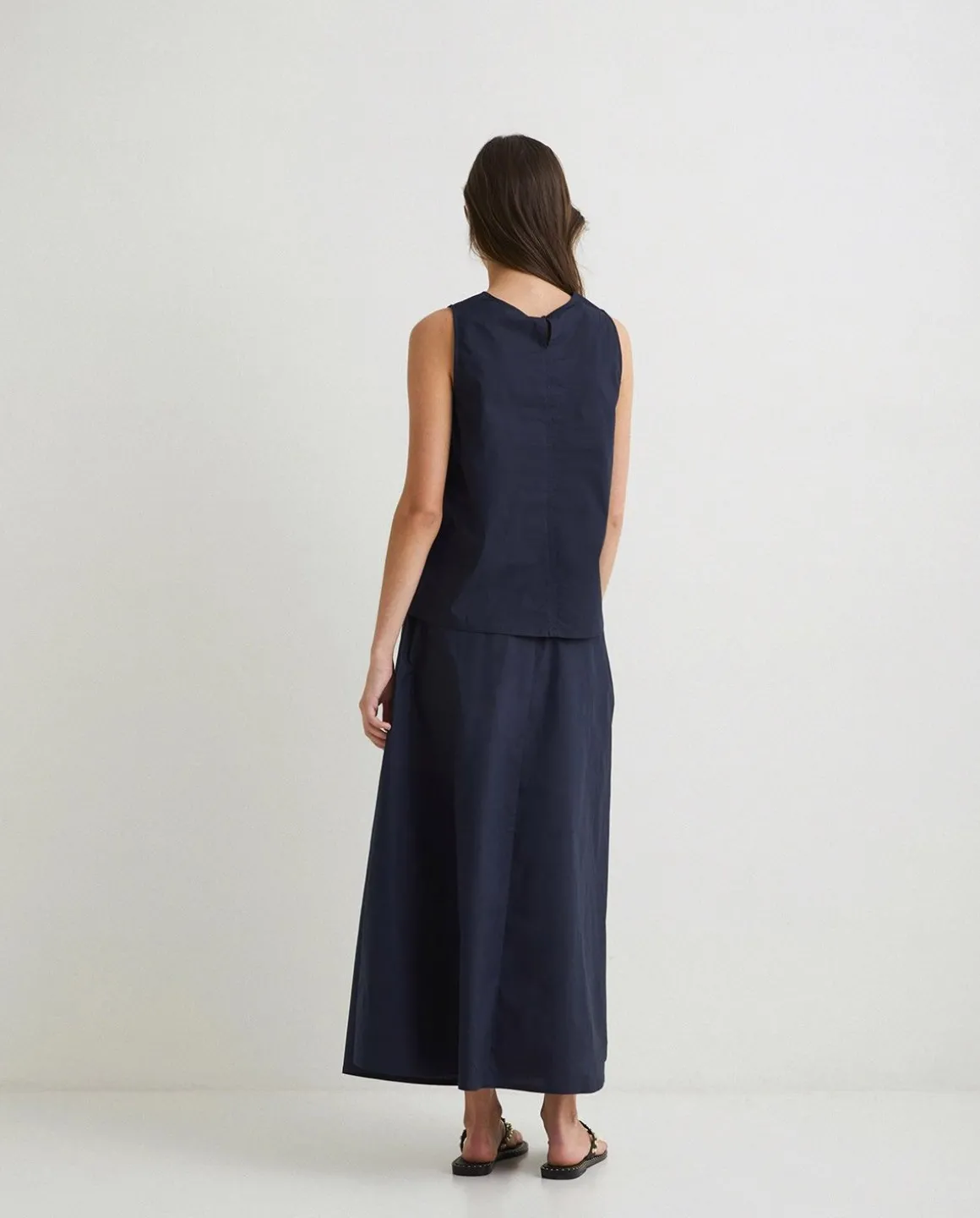 YERSE Skirts^Poplin Skirt Navy