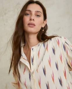 YERSE Shirts And Blouses^Print Cotton Shirt Ecru