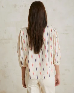 YERSE Shirts And Blouses^Print Cotton Shirt Ecru