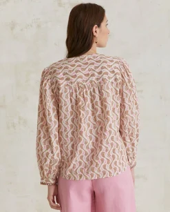 YERSE Shirts And Blouses^Print Cotton Shirt Pink