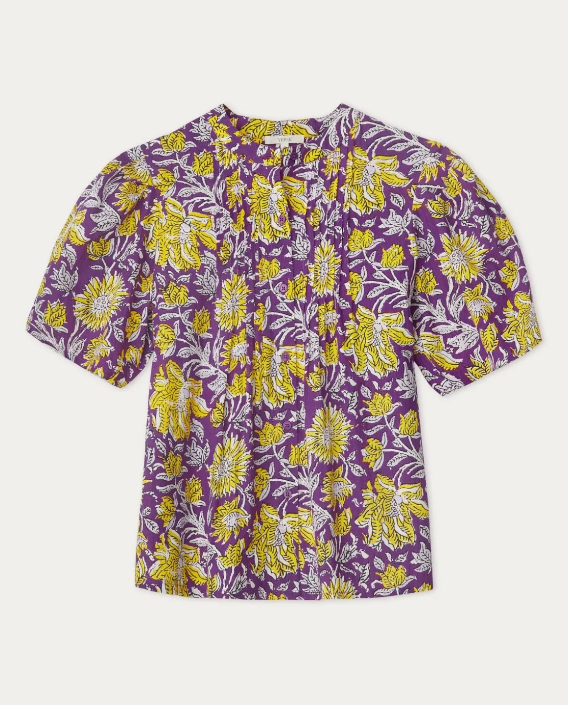 YERSE Shirts And Blouses^Print Cotton Shirt Purple