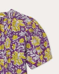 YERSE Shirts And Blouses^Print Cotton Shirt Purple