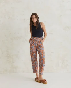 YERSE Trousers And Jeans^Print Cotton Trousers Orange