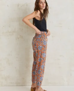 YERSE Trousers And Jeans^Print Cotton Trousers Orange