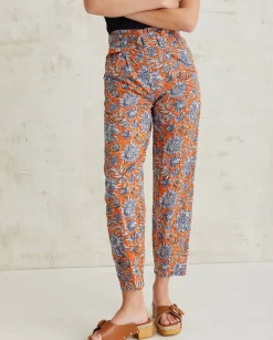YERSE Trousers And Jeans^Print Cotton Trousers Orange