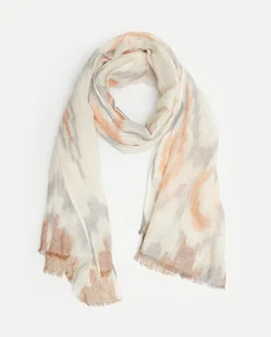 YERSE Scarves^Print Linen Scarf Orange