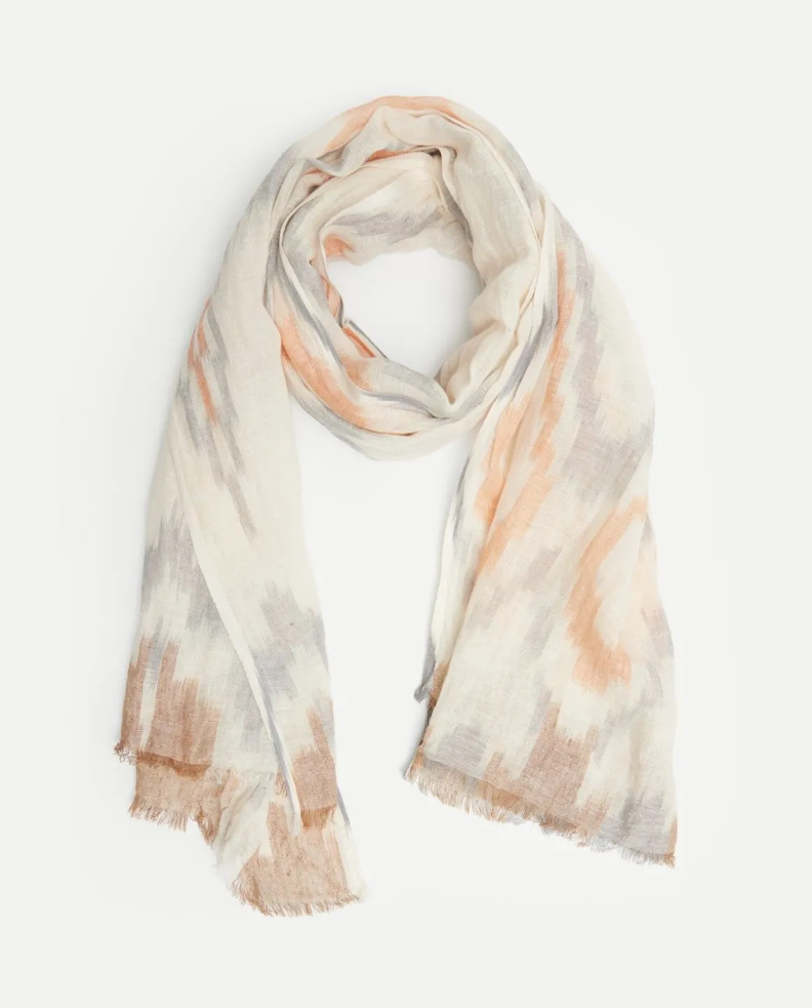 YERSE Scarves^Print Linen Scarf Orange